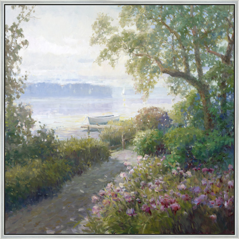 Bay Garden Stillness Print, 47" H x 47" W, Silver
