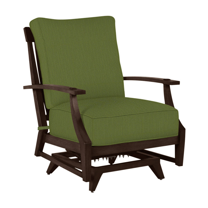 Croquet Aluminum Spring Lounge - Mahogany, Welt, Mahogany, Linen Forest