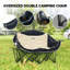 Double Camping Chair, Padded Camp Chair w/ Cup Holders-2003466353