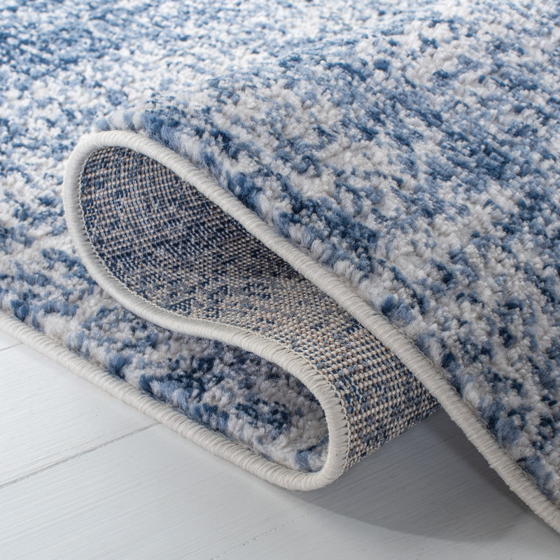 Tapis ivoire / bleu marine Harrelson, Carré 6 pi 7 po