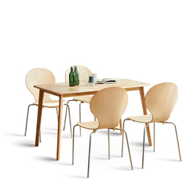 Rowley 4 - Person Solid Wood Modern Dining Table Set