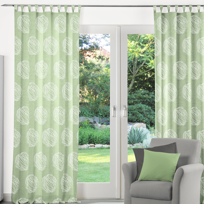 Lata Room Darkening Curtain, 135cm Width x 245cm Drop, Green