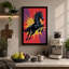 Rearing Horse Starburst Modern - Wrapped Canvas-1319652920-1319652878