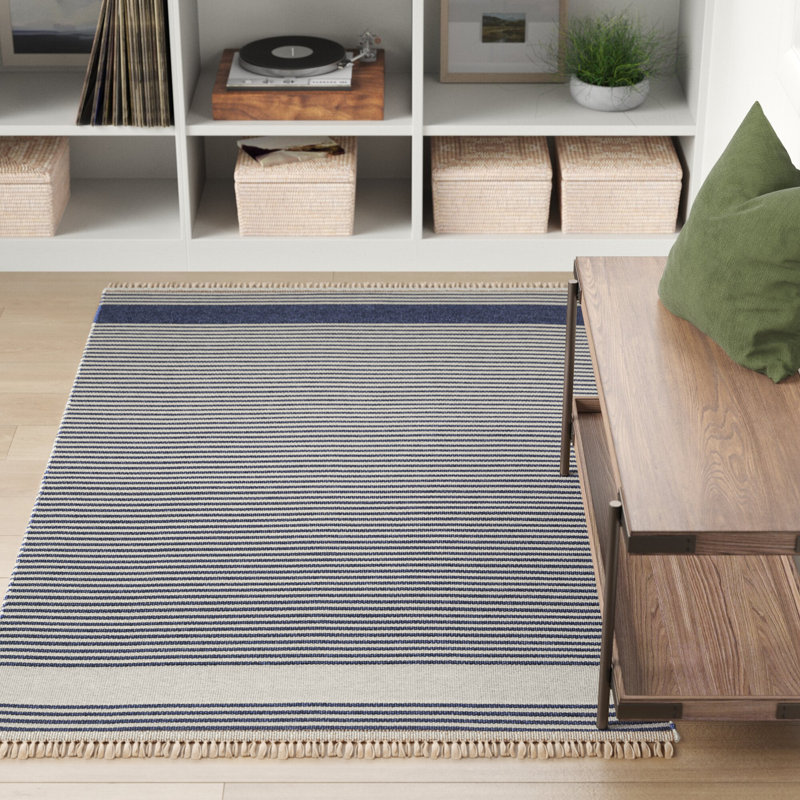 Tapis intérieur / extérieur tissé à plat à la main Brocka, Rectangle 4 pi x 6 pi