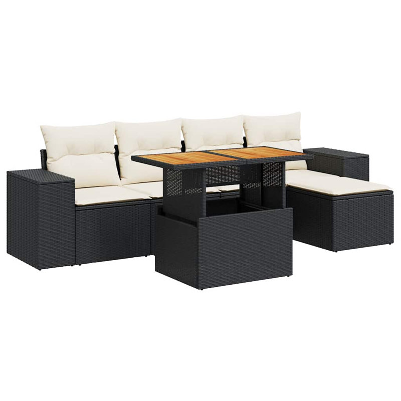Vidaxl Garden Sofa Set Black