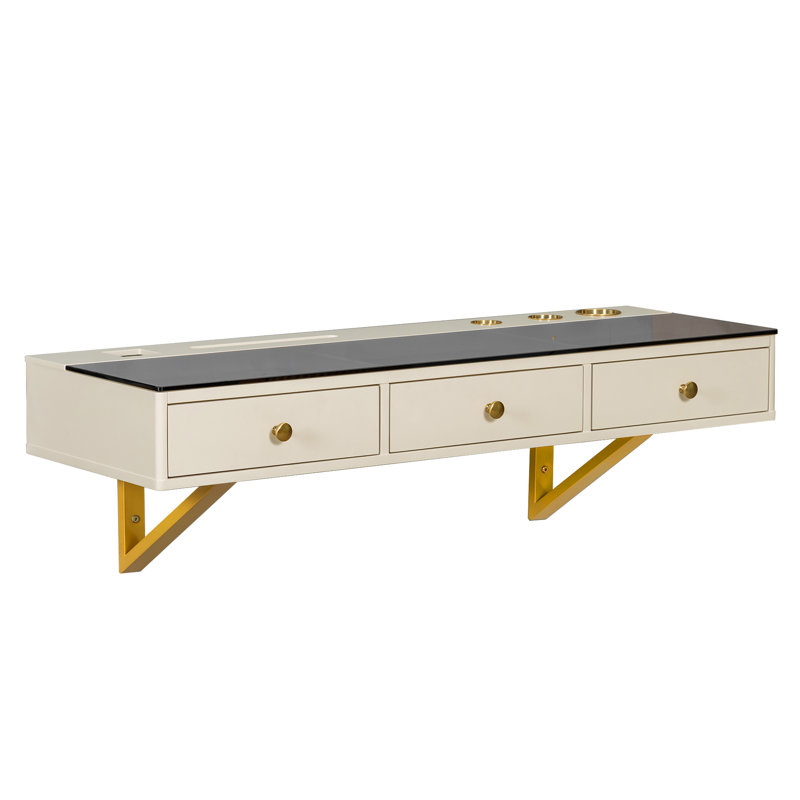 Table de coiffeuse murale flottante, Blanc