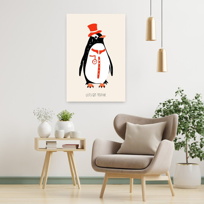 «Dapper Festive Penguin Elegant», 36" H x 24" W