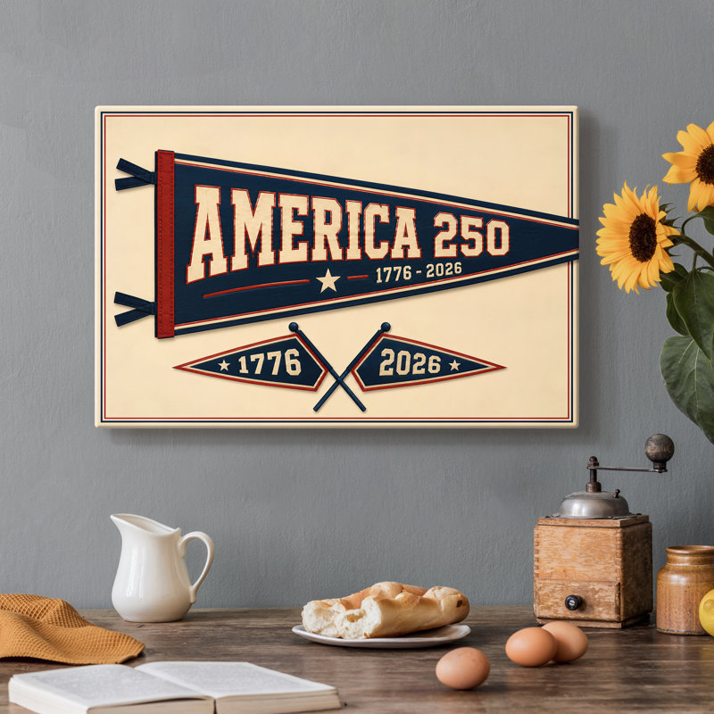 Toile tendue Vintage America Pennant-Gallery - prête à être accrochée, 12X18
