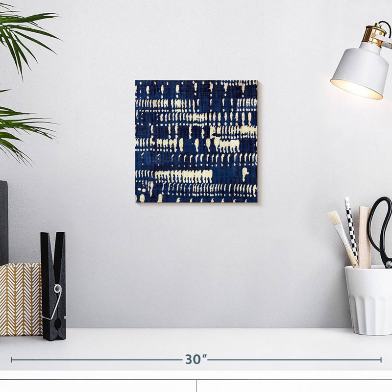 Kerner Indigo Batik IV, H 10 po x l 10 po
