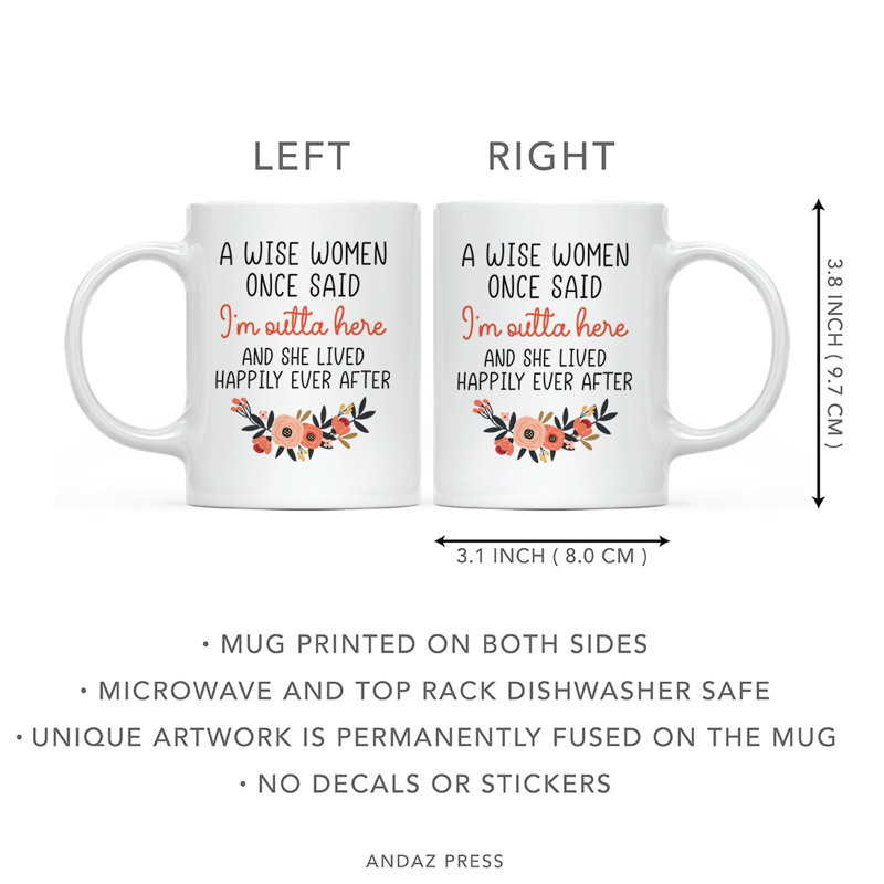 Tasse à café en forme de retraite «Happy Wise» par A Wise Women Once Said «I'm Outta Here», paquet de 1