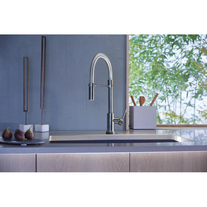 Trinsic Pro Pull Down Touch Single Handle Kitchen Faucet with Accessories, Arctic Stainless