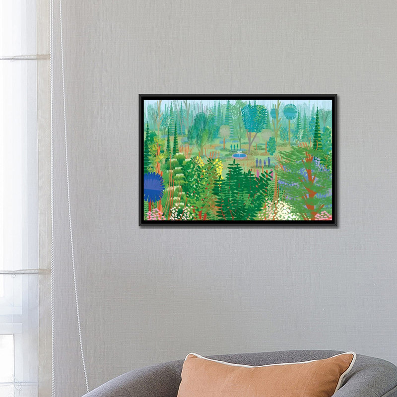 « xochimilco », impression sur toile, H 18 po x l 26 po x P 1,5 po, Toile avec cadre noir, Pas de tapis