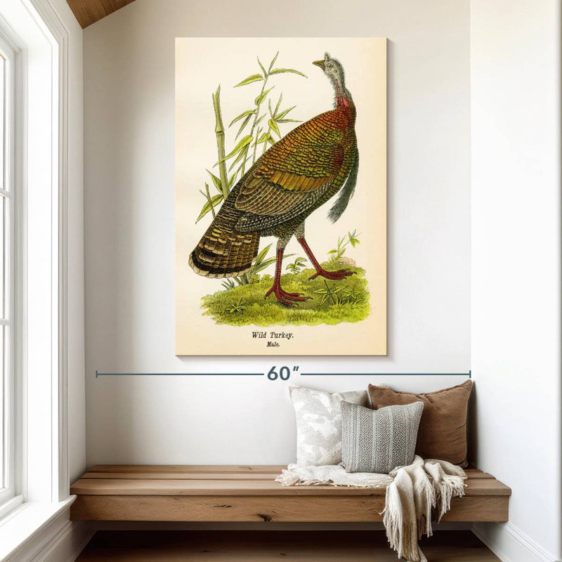 Brampt Wild Turkey Lithograph, 51" H x 34" W