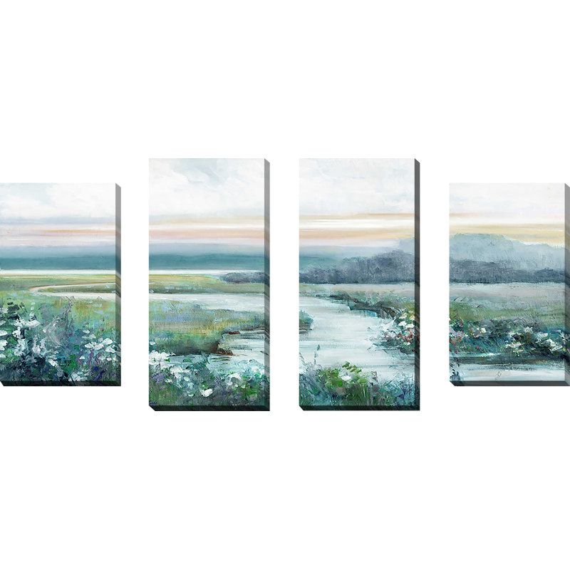 Eternity in Twilight - Ensemble de 4 toiles tendues, H 38 po x l 72 po x P 1,5 po