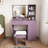 Uwant Vanity Desk Set with Adjustable LED Strip Light Mirror, 3 Color Modes with Padded Stool and Smart Storage, Modern Makeup Vanity Desk Combo for Bedroom-772399378