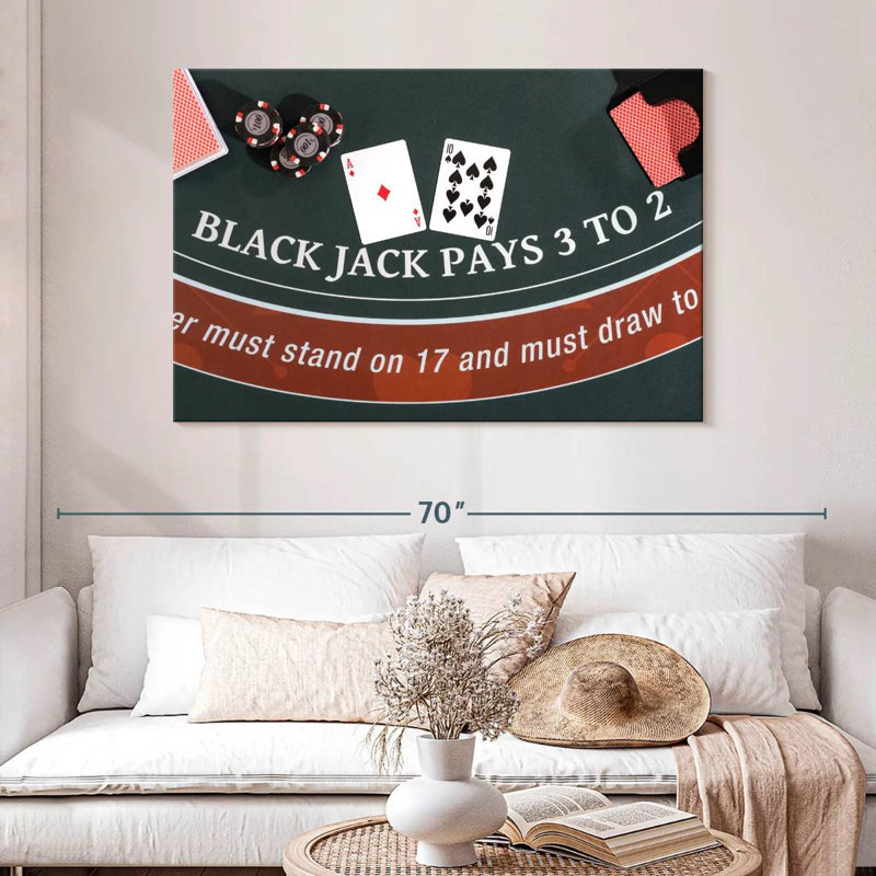 Senne Blackjack Ace and Ten, H 32 po x l 48 po