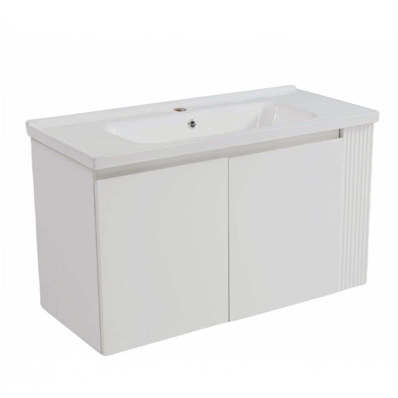 36" Floating  Wall-Mounted Bathroom Vanity With Ceramic Sink