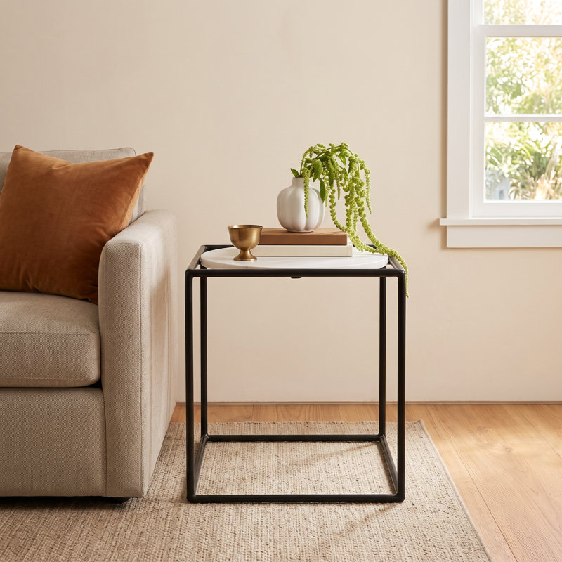 Aldren Marble Top End Table