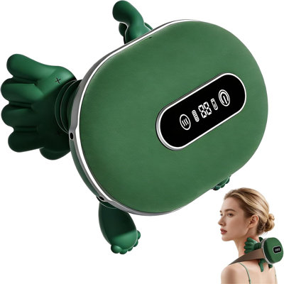 Masseur pour le cou avec chaleur, massage 3D profond pour les épaules et le cou, 3 modes 2 niveaux de chaleur, USB rechargeable sans fil, pour soulager les douleurs au dos des épaules, portable pour la voiture de bureau à domicile