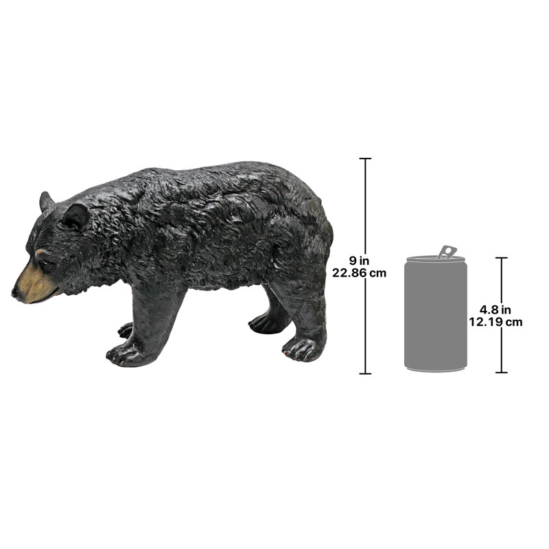 North American Black Bear Walking Statue