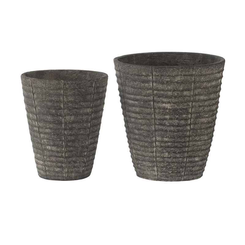 Ensemble de pots à fleurs en béton 2 pièces Melora