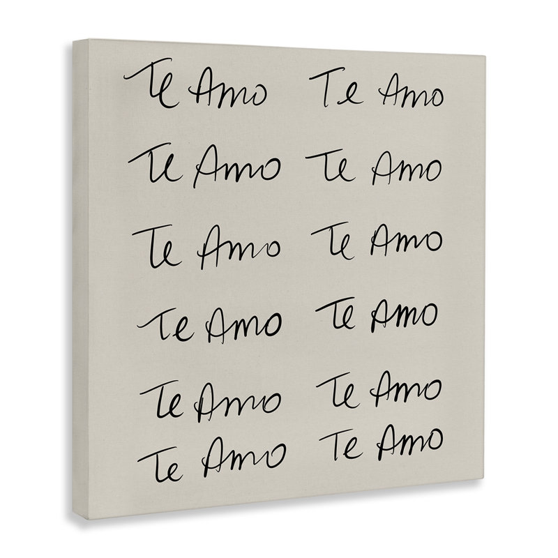 «Te Amo Repetitivo», art mural sur toile par SD Graphics Studio, H 30 po x l 30 po