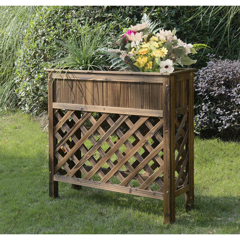 Pot à fleurs surélevé Jackson, H 36 po x l 23 po x P 13 po, Cèdre vieilli