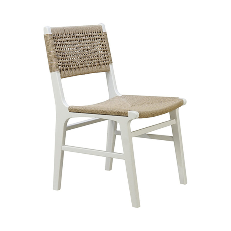 Chaise enveloppée en rotin Monroe, Brun / blanc mat