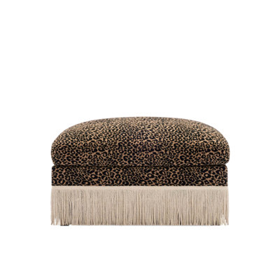 Leopard Print Chenille Ottoman With Soft Texture And Elegant Design For Modern Living Spaces