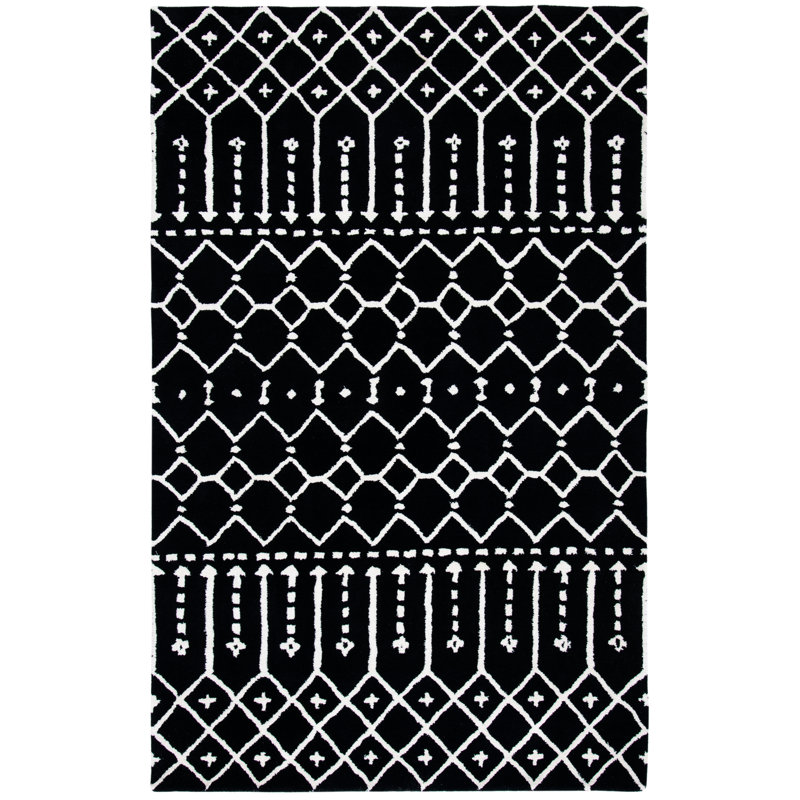 Muriel Hand Tufted 70% Wool, 30% Viscose Geometric Rug, Rectangle 3' x 5'