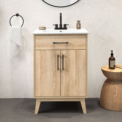 Calway 24 Single Bathroom Vanity with Top -  Ren Selections, 15VKA-CALW24-124OC