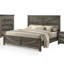 Ensemble de chambre à coucher complète pour grand lit de ferme 5 pièces Bry, gris rustique, grande commode Bry-118445263