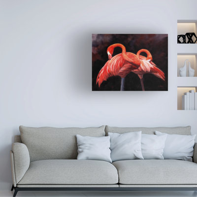 David Stribbling Flamingos Canvas Art