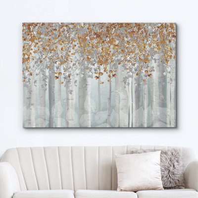 Brun, blanc et bleu, bouleau, forêt, collage, nature sauvage, technique mixte, paysage rustique