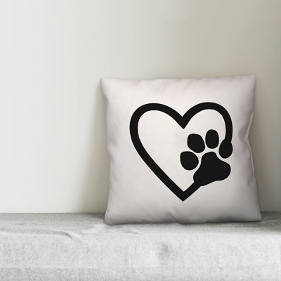  Paw Heart Throw Pillow
