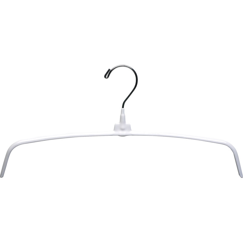 Cintre en caoutchouc caoutchouté antidérapant pour robe / chandail / chandail, Blanc