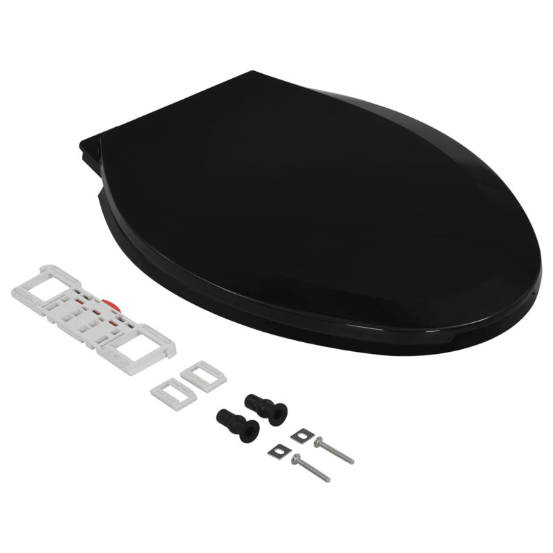 Leite Soft Close Elongated Toilet Seat, Black