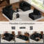 Canapé en L 108 po moderne, canapé modulaire rembourré avec coussin, canapé-lit à combinaison libre pour le salon, canapé à compression dans une boîte et aucun assemblage requis-542252939-538353753