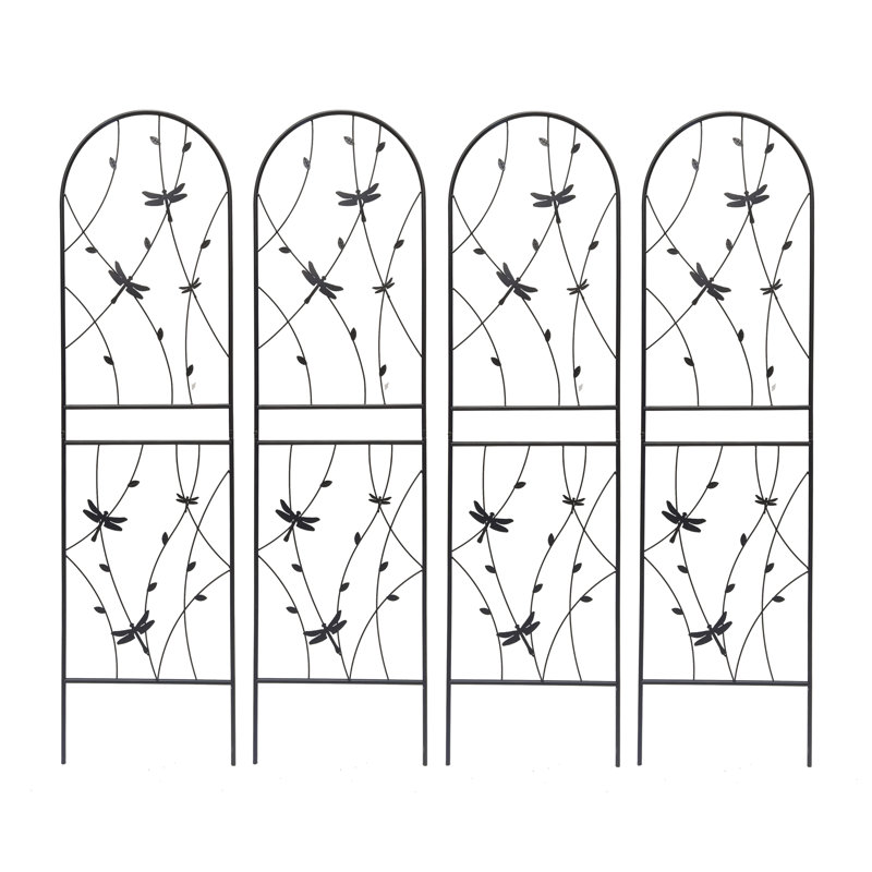 Ensemble de 4 treillis de jardin en métal 71 po x 19,7 po antirouille pour plantes grimpantes pour l'extérieur