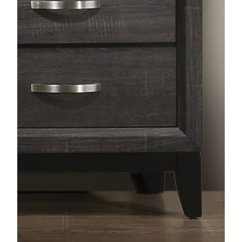 Mobilier de chambre à coucher de style contemporain à deux tons avec pieds en bois et barre de nickel de style contemporain