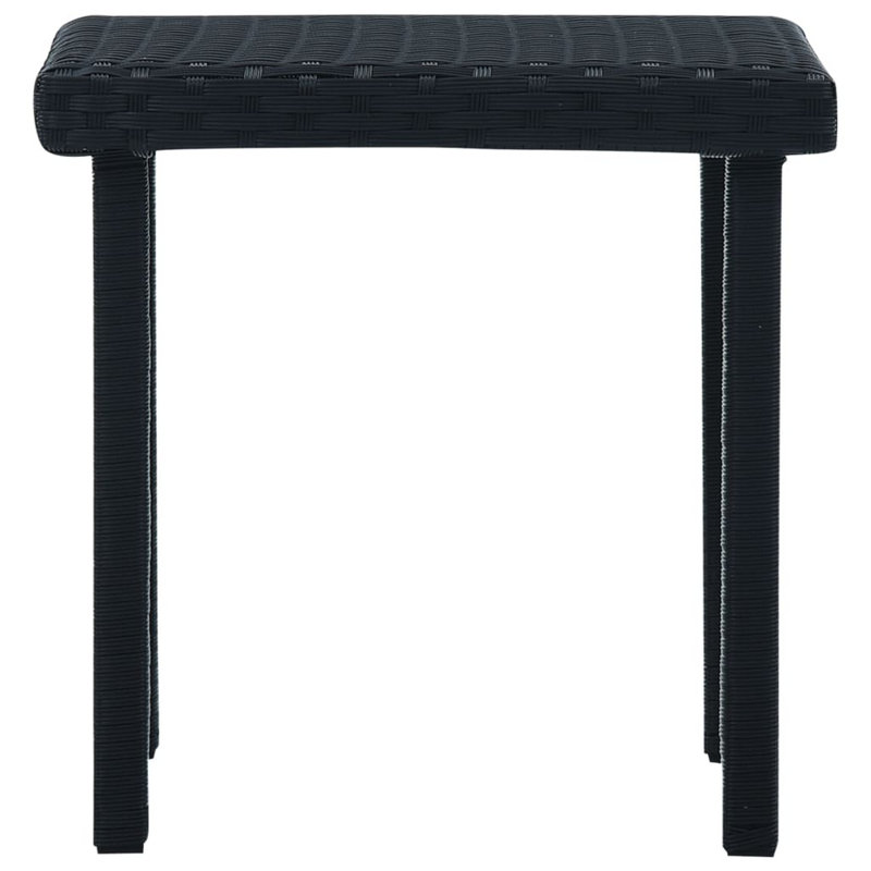 Table de bout d'extérieur en acier, 16 po, rotin carré noir