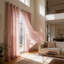 Gathered Linen-Textured Grommet Semi-Sheer Curtains (Set Of 2)-784242264-784242269