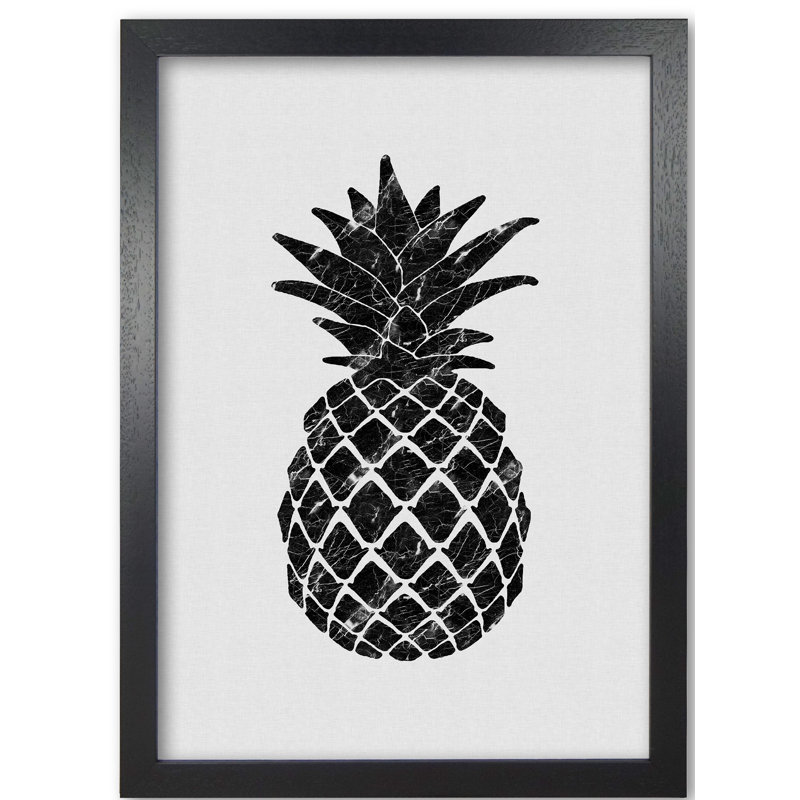 Pineapple Marble - Print, 30 cm H x 21 cm W x 5 cm D, Black Grain Frame