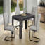 Table de salle à manger, rectangulaire, 48 po, petite, cuisine, salle à manger, stratifié noir, contemporain, moderne-376678962-376678975