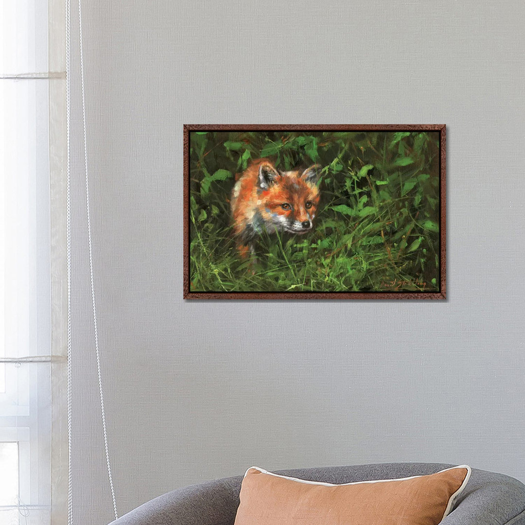 Rotfuchsstudie in Öl von David Stribbling - Galerie-umwickelte Leinwand Giclée auf Leinwand