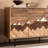 Rustic Mountain Pattern 4-Door Sideboard Buffet Cabinet with Adjustable Shelves, Wood Accent Cabinet for Living Room Entryway Dining Room