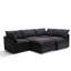 Rembourré 5 avec méridienne, modulaire en U à double coussin gris foncé en forme de U, doux et confortable pour le salon,
