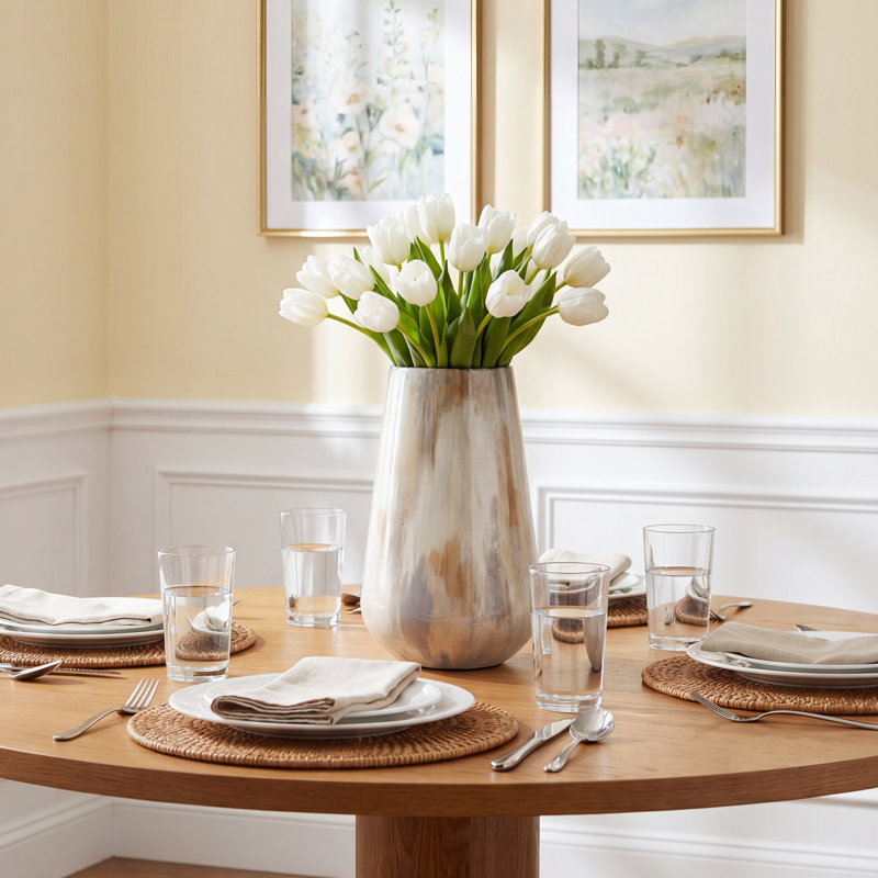Eytan Metal Table Vase, 12.5" H x 8" W x 8" D