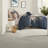 Elegant Navy King Bedding Sets, Cotton Polyester Blend, Shabby Chic Bedroom
