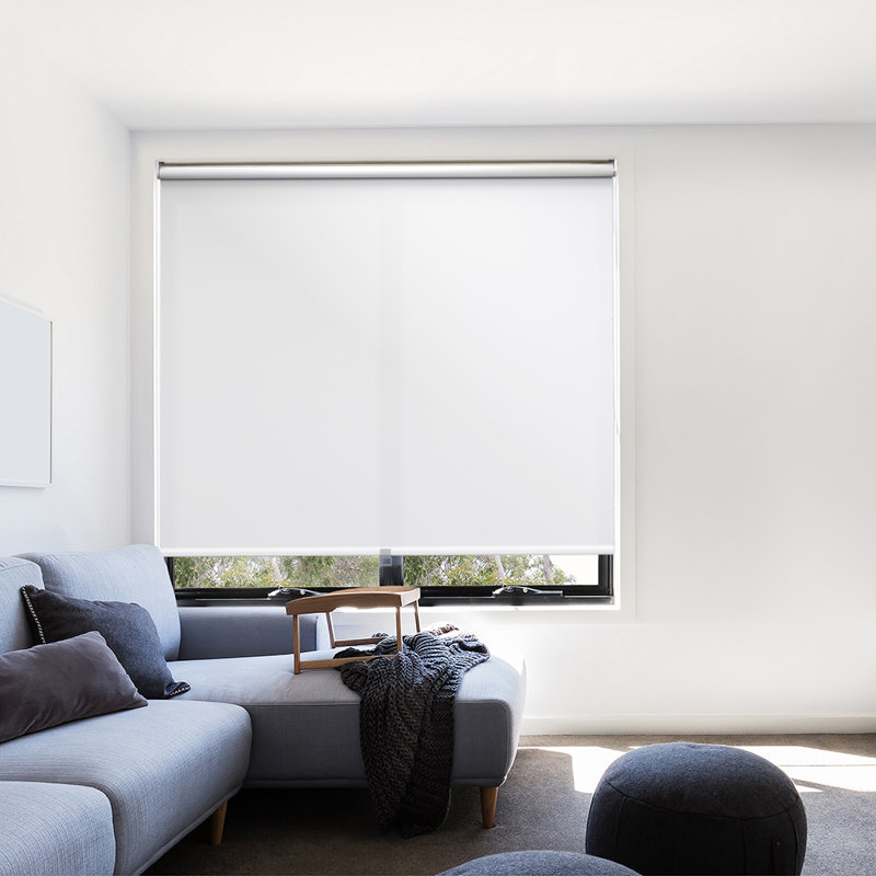 Cut to Size Cordless Blackout Roller Blind, White, 190 cm L x 180 cm W